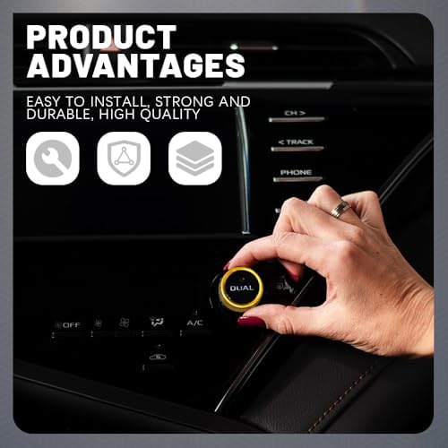 3PCS Air Conditioner Switch Button Knob Cover, Aluminum Alloy Knob Ring Trim Cover, Climate Control Knob Covers, Auto Accessories Compatible with Most Vehicles (Gold) - Image 5