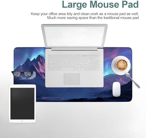 Aurora Gaming Mouse Pad 31.5"x11.8" Large Extended Pad Desk Mat Anti-Slip Rubber Base & Durable Stitched Edges for Gamers Smooth Mouse Pad Writing Surface for Desk Office/Home - Image 7