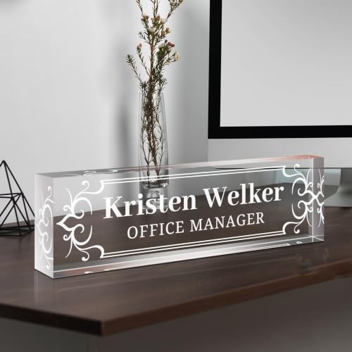 Custom Engraved Name Plate for Desk, Acrylic Desk Name Plate Personalized - Image 5