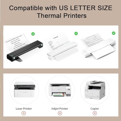 Thermal Paper 8.5 x 11 Inch for Thermal Printers, 100 Sheets, BPA-Free - Image 5