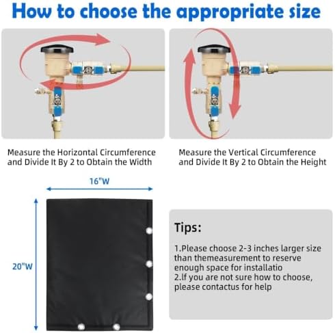 2-Way Open Backflow Preventer Insulation Cover,16" Wx20 H,Black - Image 2