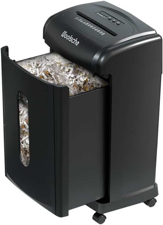 Majnesvon 19-Sheet Cross Cut Paper Shredder - P4 Security & Ultra Quitet, 7.93 Gallons Pullout Waste Bin & Auto Reverse, Heavy Duty Paper/Credit Cards/Staple/Clips Shredder for Home Office (19-Sheet) by Majnesvon