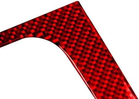 Car Central Console CD Player Multimedia Control Panel Sticker Set Real 3K Red Carbon Fiber Decoration Interior Accessories Trim Compatible with Benz Smart Fortwo 2011 2012 2013 2014 2015 - Image 6