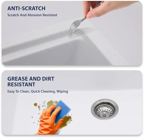 Logmey 30" White Granite Composite Undermount Sink - Image 6