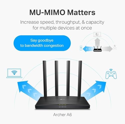 TP-Link AC1200 Gigabit Dual Band WiFi Router (Archer A6) - Image 3