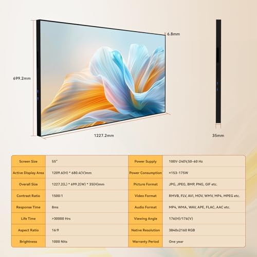 55" Digital Signage Display 1000-Nit 4K UHD Commercial Screen - Image 2