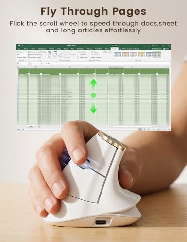 SABLUTE Ergonomic Vertical Wireless Mouse with 3-Device Switching MAM4 - Image 2