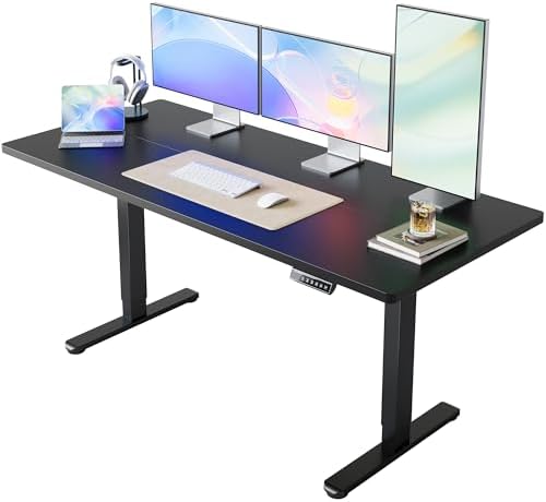 HUANUO 63x28 Inch Electric Standing Desk, Height Adjustable, Black by HUANUO