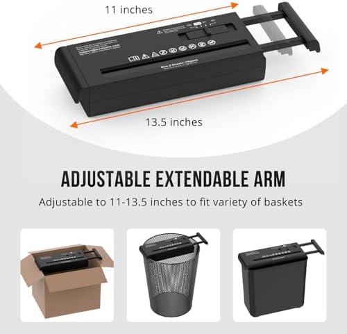 Suntiko 6-Sheet Strip Cut Portable Home Paper Shredder no Basket - Image 4