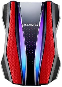 ADATA HD770G 1TB RGB USB 3.2 IP68 Waterproof Dropproof Dustproof External Portable HDD Red (AHD770G-1TU32G1-CRD) by ADATA