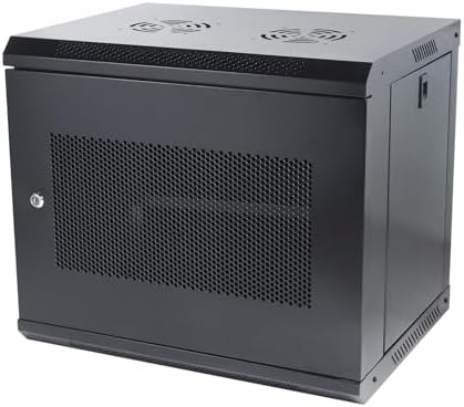 9U Wall Mount Server Cabinet IT Network Rack Enclosure Locking Door Black by JIZEUO