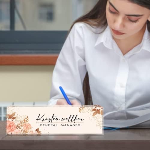 Personalized Office Name Plate for Desk, Custom Employee Appreciation Gifts, Acrylic Desk Name Plate Funny, Desk Decorations Gift, Acrylic Desk Ornaments (Style-Pink) - Image 3