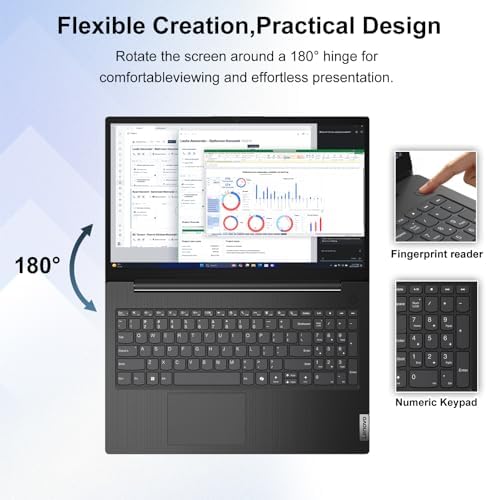 Lenovo V15 Gen 5 15.6” FHD Business Laptop, 16GB DDR5 RAM, 1TB Storage, Intel Core i3 6-core CPU, W11 Pro(Beat Ryzen 3 7320U), AI Copilot Key, Webcam w/Shutter, Security Chip Discrete TPM 2.0, Black - Image 7
