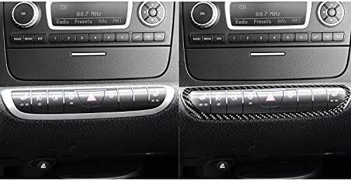 Real Black Carbon Fiber Car Center Console Seat Heating Button Control Button Panel Decoration Sticker Compatible with Benz Smart Fortwo 2011 2012 2013 2014 2015 Auto Interior Accessories 1pc - Image 5