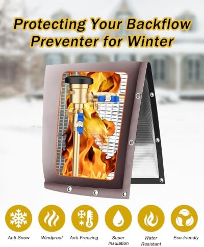 Backflow Preventer Pipe Insulation Cover (5°F), POROLIR 20"X16" Thicker Pressure Vacuum Breaker Cover, Water Well Pump Sprinkler Valve Cover for Winter Freeze Protection, Coffee - Image 6