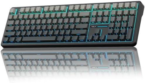 AULA F108 Wireless Mechanical Keyboard, Full Size Gaming Keyboard with Number Pad, Side Printed PBT Keycaps, Pre-lubed Switches, RGB Backlit, Hot Swappable Creamy Sounding Computer Keyboards, 108 keys by AULA