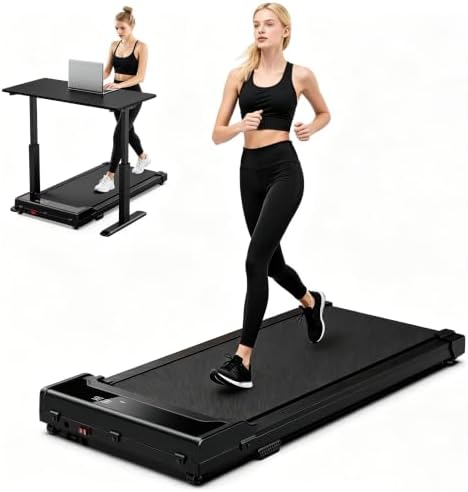 Walking Pad Treadmill for Home - Under Desk Walking and Running with Remote Control Portable Electric Machine Adjustable Slim Compact with 0.6-4.0MPH Modes Max up 265 Lbs for Home Office by AENEY