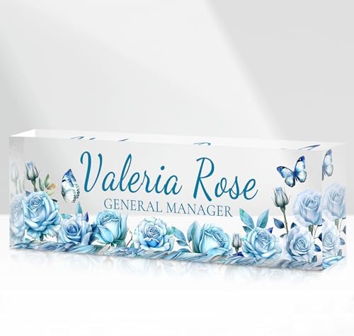 Custom Name Plate for Desk, Acrylic Desk Name Plate Personalized, Employee Appreciation Gifts, Office Desk Accessories for Woman Teacher Nurse, Coworker Gifts for Manager Assistant by DOCRAGI