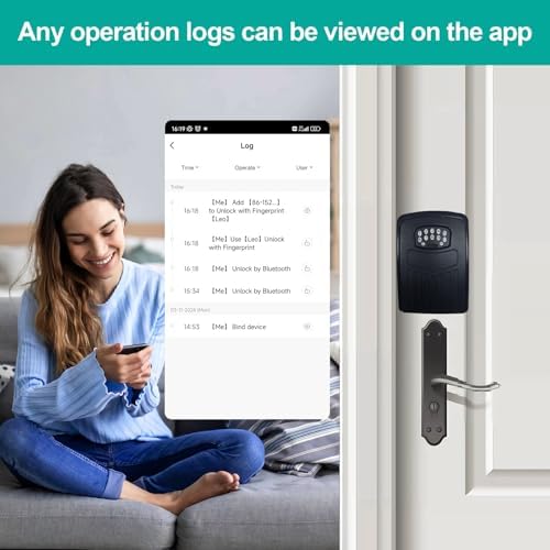Smart Key Lock Box with WiFi, Remote Control Lock Box for House Key, APP Control Key Safe Box with Code for Outdoor - Image 5