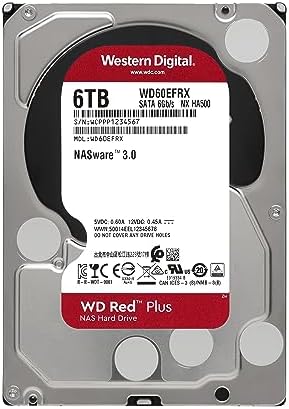 Western Digital 6TB WD Red Plus NAS Internal Hard Drive HDD - 5400 RPM, SATA 6 Gb/s, CMR, 64 MB Cache, 3.5" - WD60EFRX - Image 2