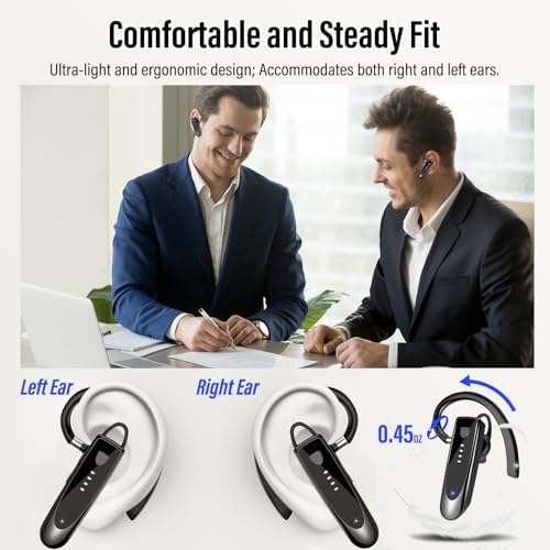 Atheewon Bluetooth Earpiece, Wireless Handsfree with Noise Cancelling Mic - Image 5