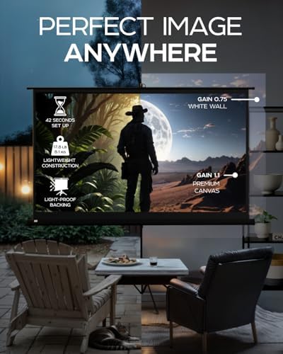 Projector Screen with Stand 100 inch 16:9 for Movies & Presentations - Image 5