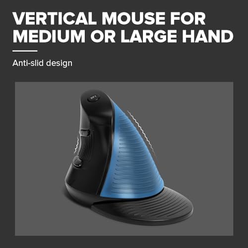 DELUX Wired Ergonomic Vertical Mouse, for Medium Hands(M618XU-Black) - Image 5