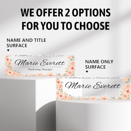 Personalized Name Plate for Desk - Office Gifts for Teacher, Boss, Employee Appreciation - Desk Decor (Blooming) - Image 2