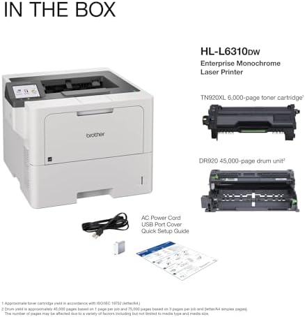 Brother HL-L6310DW Enterprise Monochrome Laser Printer with Low-Cost Printing, WirelessNetworking, and Large Paper Capacity, Works with Alexa - Image 4