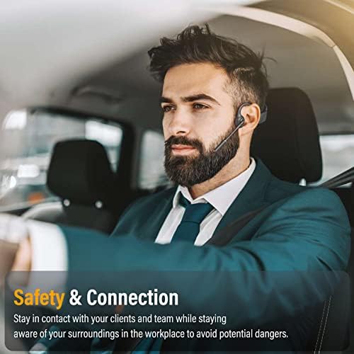 SANOTO Bone Conduction Headphones with Mic, Bluetooth Headset with Microphone Noise Canceling & Mute, Wireless Headset with Sponge Microphone Windscreen, Open Ear Headphones for Work Driving Call - Image 5