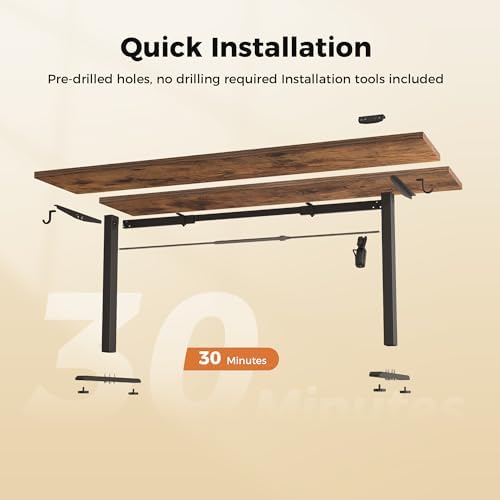 Agilestic 48*24 Inch Height Adjustable Electric Standing Desk, Rustic Brown - Image 7