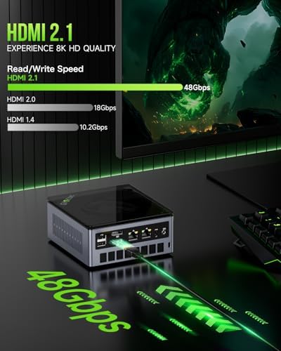 GMKtec Gaming Mini PC AMD Ryzen 9 6950H 32GB DDR5 1TB SSD, Dual NIC LAN 2.5G, WiFi 6, USB3.2, USB-C 4.0, BT5.2, DP, HDMI, Dual Fan - Image 5
