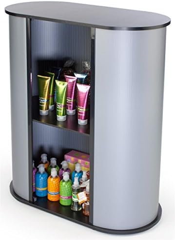 Displays2go Trade Show Counter with Satin Gray Sidewalls - Image 2