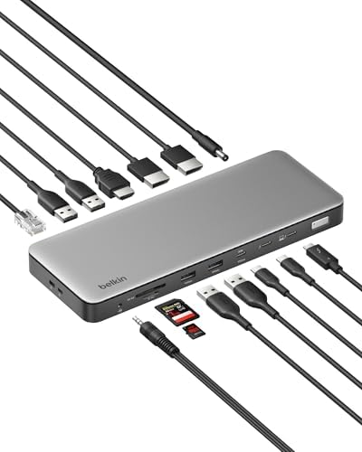 Belkin Thunderbolt 4 Docking Station Triple Display 96W 14 in 1 USB-C Hub by Unknown