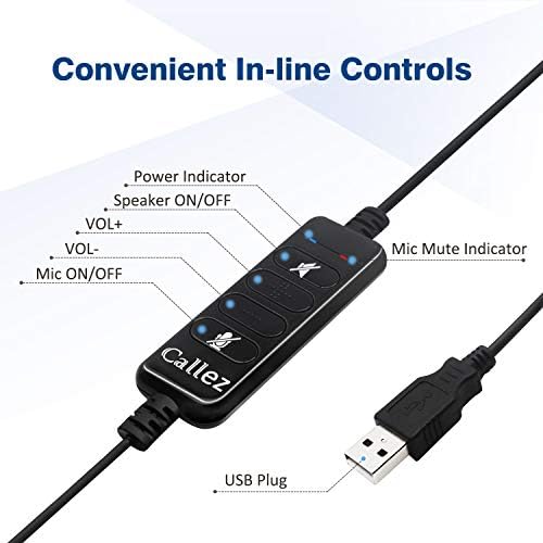 Callez USB Headset with Microphone Noise Cancelling & Audio Controls - Image 4