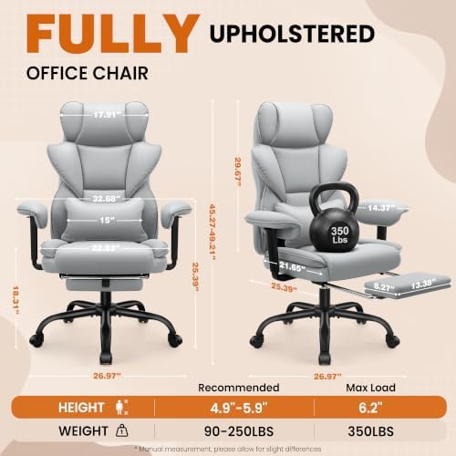Office Chair, Desk Chair with Soft Adjustable Armrests - Image 2