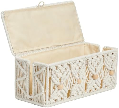 Cable Management Box Handmade Macrame Cord Storage Organizer by VinneGenzz