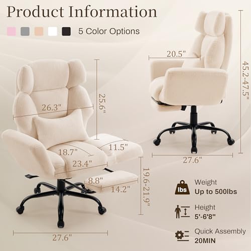 Big and Tall Office Chair with Flip Arms, Extra Wide Seat for Pets Sitting - Image 2