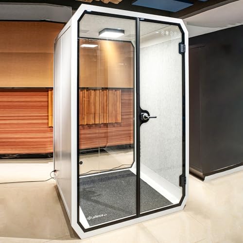 Office Pod Booth with Audio Privacy - Portable Sound Booth Includes Diamond Shaped Frame Design,Separate Room with Light,Fans, USB Port for Study,Telephone Booth(57.87IN) by X-Comfot
