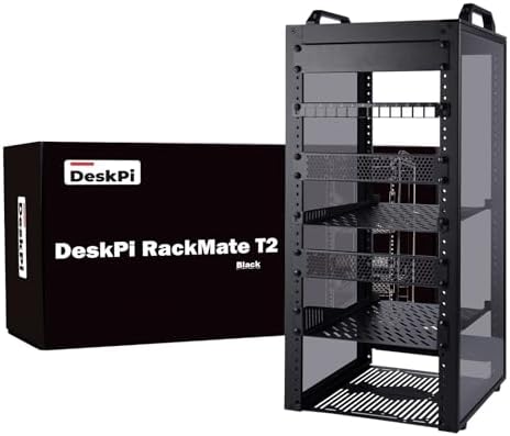 GeeekPi 12U Network Rack, 10 inch Mini Server Rack for Network, Servers, Audio, and Video Equipment, DeskPi RackMate T2 Rackmount, 10.23 inch Depth by GeeekPi