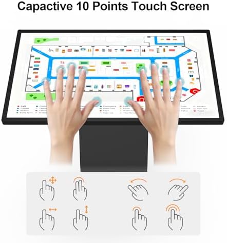 43 Inch Touch Screen Kiosk, 10pt PCAP Touch Screen Digital Signage, Plug&Play K-Style Indoor Digital Signage, Interactive LCD Display Signage, CMS/U-Disk Publish Content, Split Screen, Android 11 - Image 2
