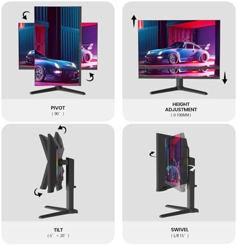CRUA 27" FHD 540Hz IPS Gaming Monitor, FreeSync, Adjustable Vertical Pivot - Image 6
