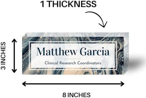 Customized Clear Acrylic Thick 8x3" Desk Name Plate Block with Personalized Logo - Professional Office Decor - Customized Acrylic Plate Gift for Teacher Co-workers (Turquoise Shine) - Image 6