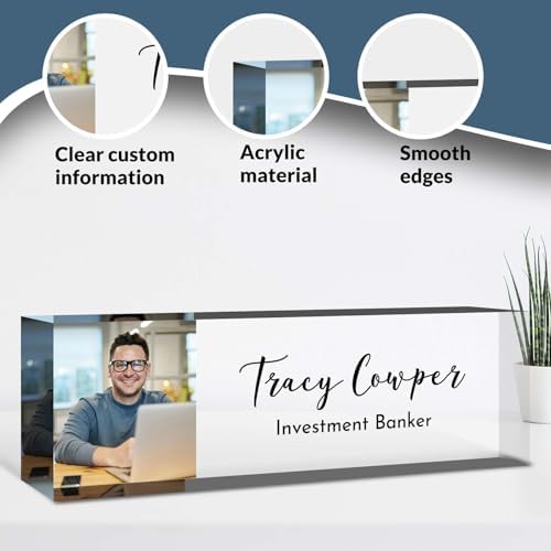 Desk Name Plate Personalized, Custom Name Plate for Desk, Acrylic Desktop Accessories, Office Gift & Decor for Women Men, Teacher Nurse Boss Employee Appreciation Gifts - Image 3