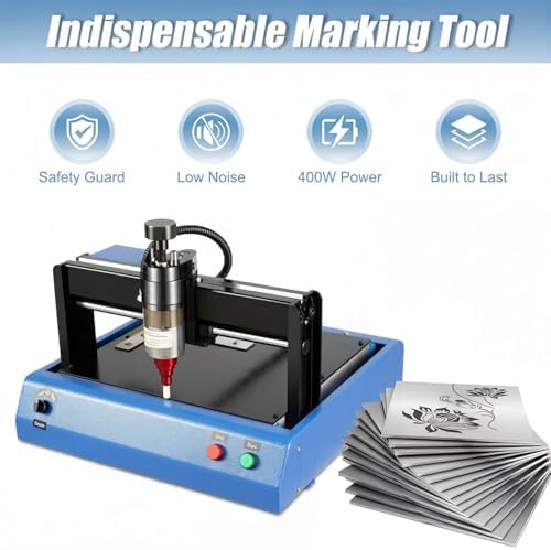 Electric Metal Marking Machine, Desktop Nameplate Tag Marking Tool, 3 in 1 Control, 0.05-1mm Depth, for Mark Fixed Character Serial Number VIN - Image 6