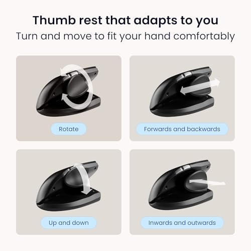 Contour Unimouse: Ergonomic Left and Right Hand Wireless Vertical Mouse Adjustable 35°-70° Tilt Angle, 6 Programmable Buttons for Productivity, Customizable Thumb Rest for Wrist Pain Relief - Image 5