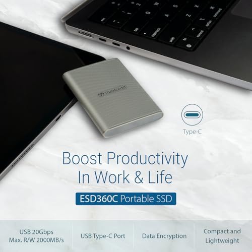 Transcend 1TB ESD360C Portable SSD Up to 2000MB/s USB3.2 Gen2x2, Type-C - Image 2