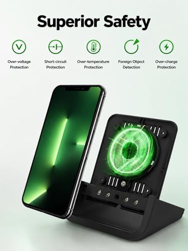 Wireless Charger YUWISS Wireless Charging Stand Cordless Charger 10/7.5/5W Compatible with iPhone 14 13 12/12 /11Pro Max/XR/XS Max/XS/X/8/8Plus Galaxy S22/S21/S9/S9+/S8/S8+ Note - Image 6