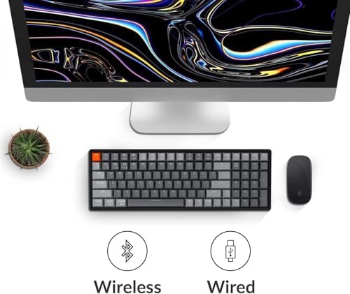 Keychron K4 Bluetooth Wireless Mechanical Keyboard RGB LED Backlit, Hot-swappable Compact 100 Keys USB Wired Computer Gaming Keyboard Aluminum Frame for Mac Windows, Gateron Red Switch - Image 3