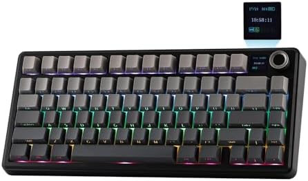 EPOMAKER X Aula F75 MAX Wireless Mechanical Keyboard with TFT Screen and Knob, Gasket Gaming Keyboard in 75% Layout, Hot Swappable, RGB Backlight, for PC/Mac/Linux (Black Gradient) by EPOMAKER